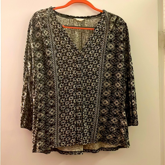 LUCKY BRAND 3/4 sleeve top size L - Picture 1 of 4